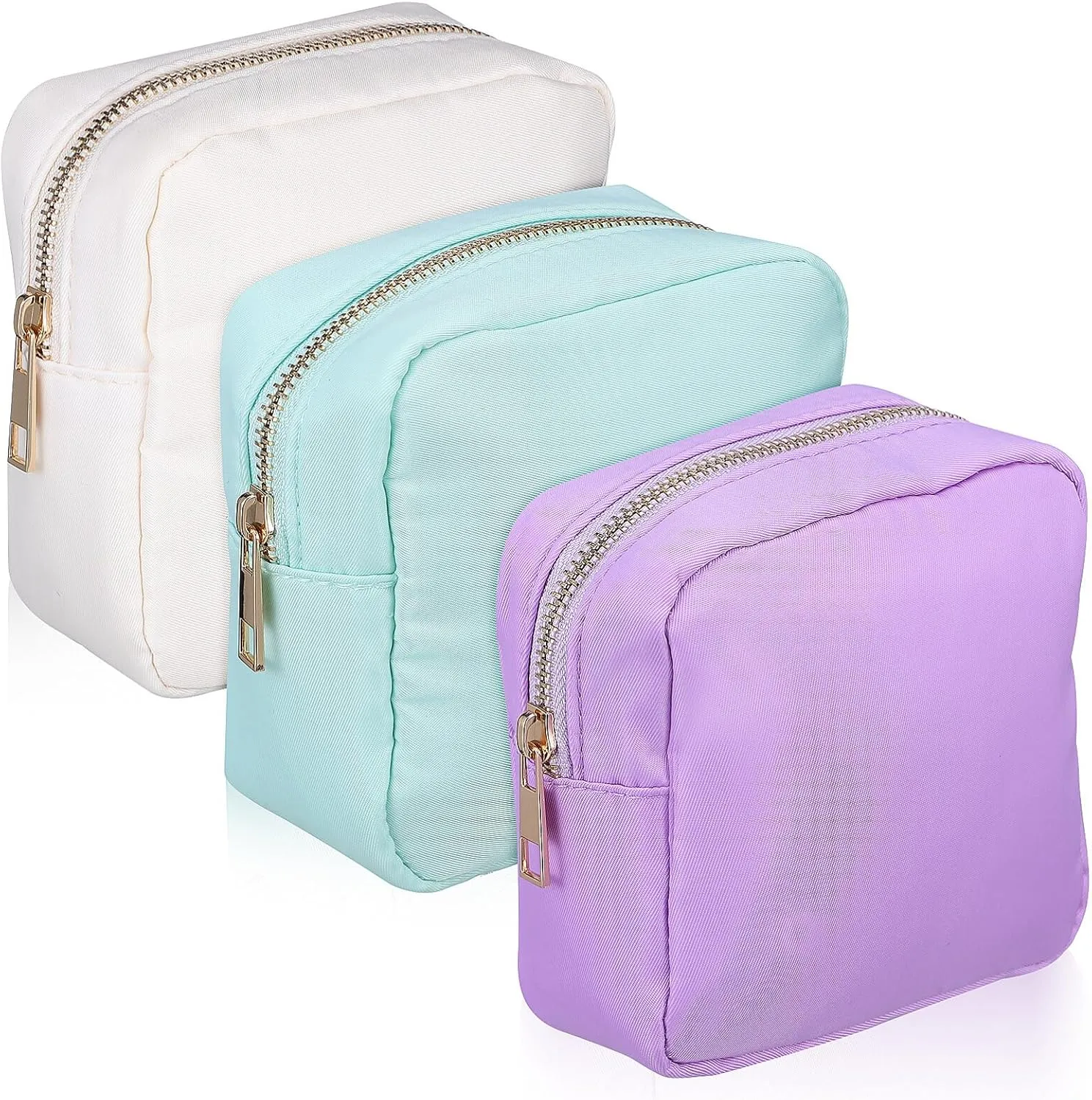 Healifty 3 Pcs Mini Makeup Bag, Small Cosmetic Bag Makeup Pouch Bag for Purse, Cosmetic Zipper Sanitary Napkin Storage Bag for Travel Home