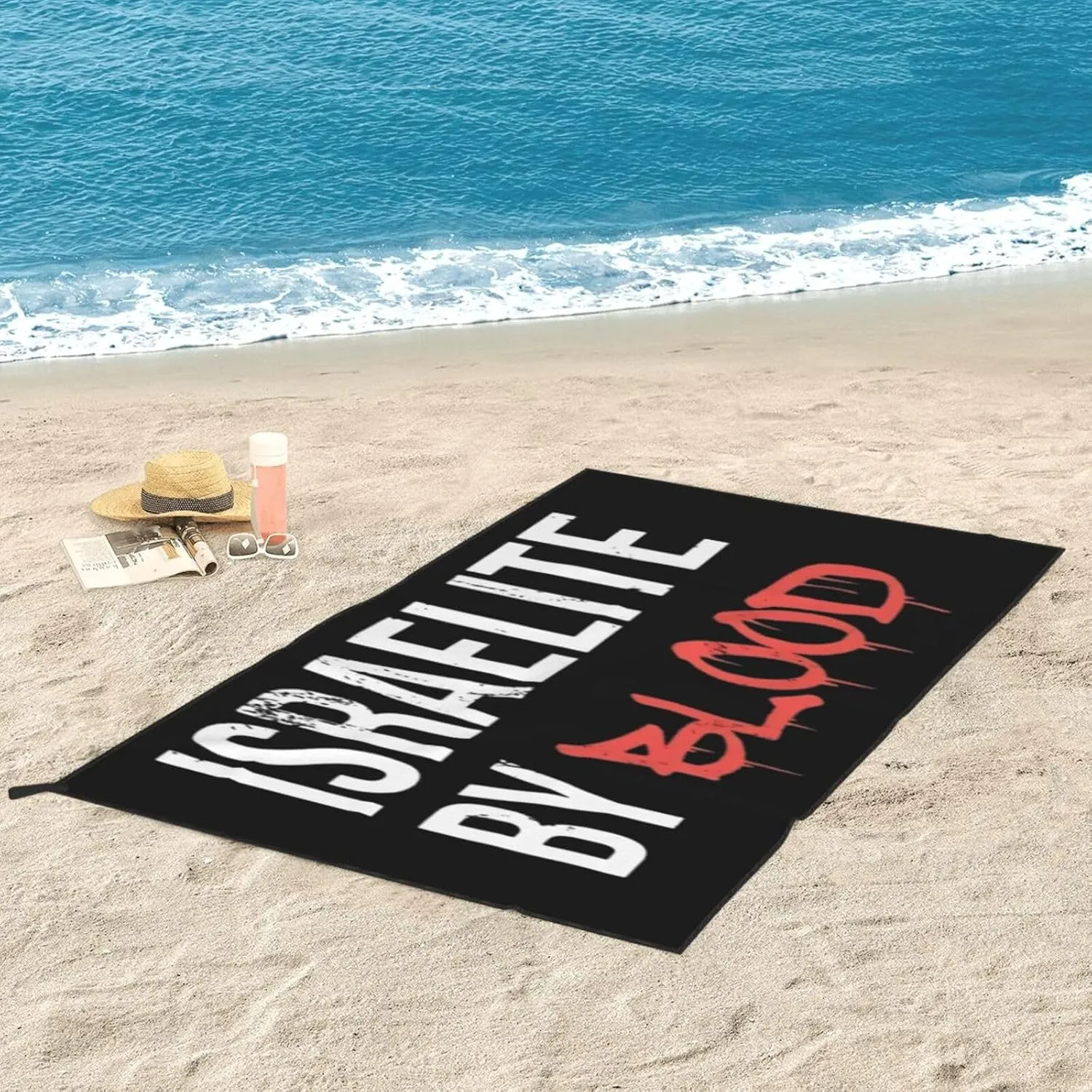Hebrew Israelite Runs Through My Veins Beach Towel Quick Dry Sand Free Lightweight Large 27.5"x55" with Travel Bag - Vacation Essentials Bath Towel for Pool, Summer