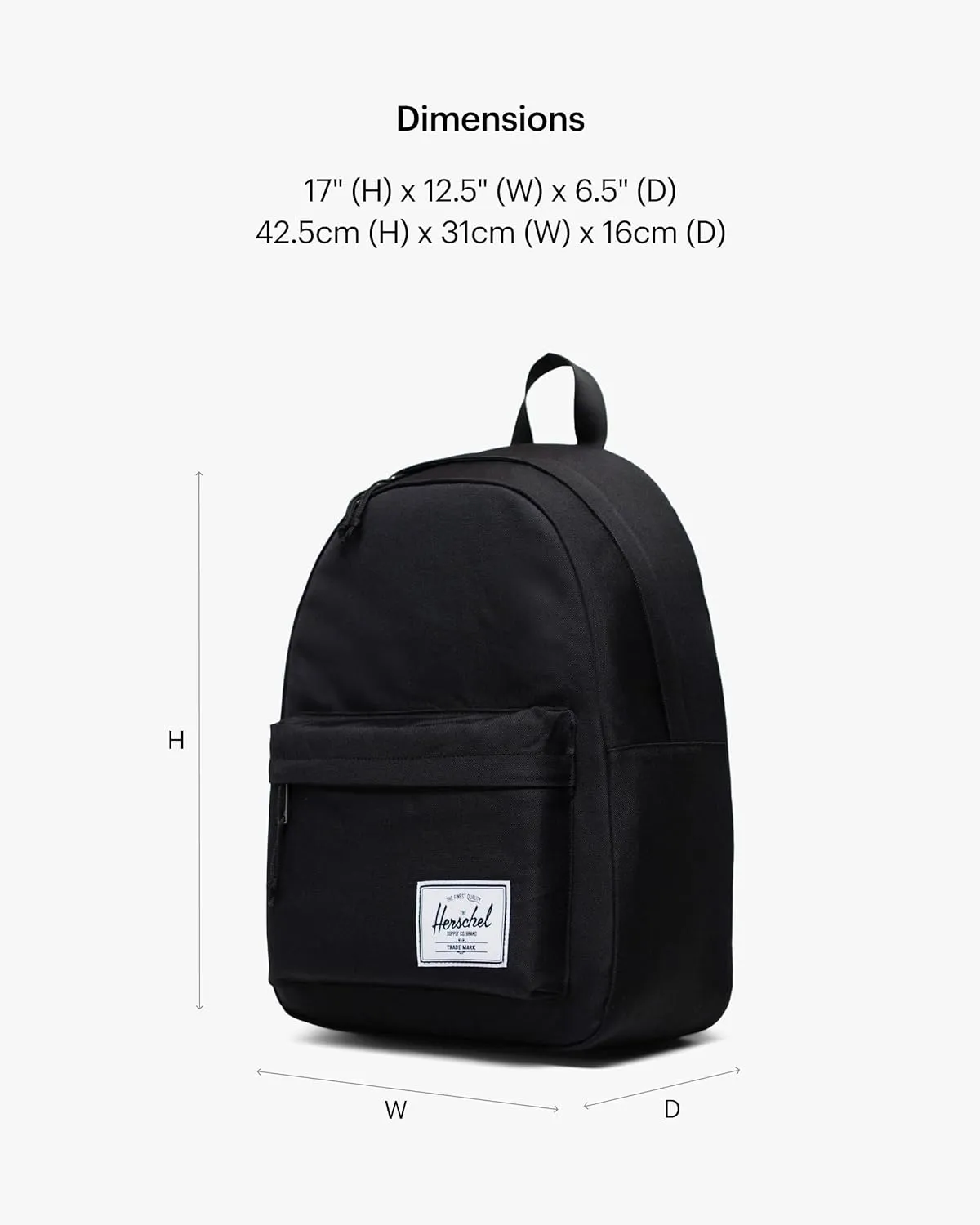 Herschel Supply Co. Classic Backpack, Black (New), Standard-26L