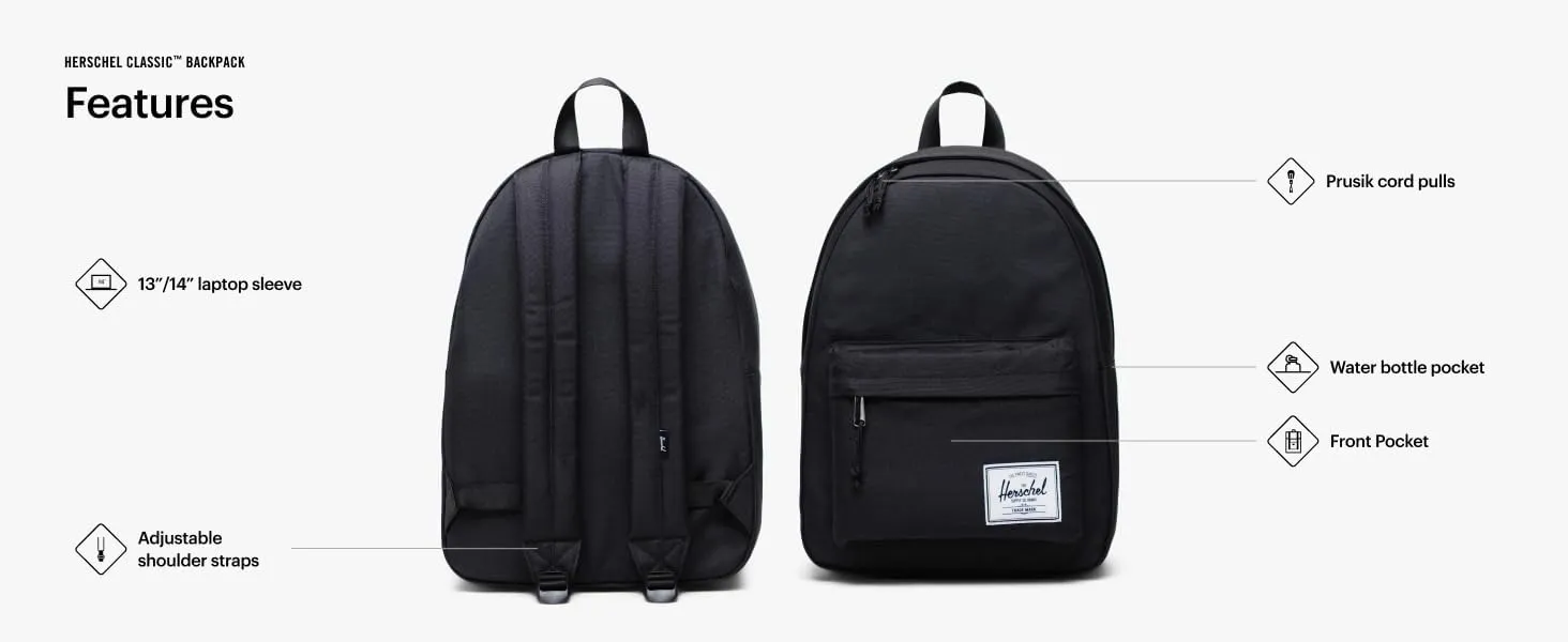 Herschel Supply Co. Classic Backpack, Black (New), Standard-26L