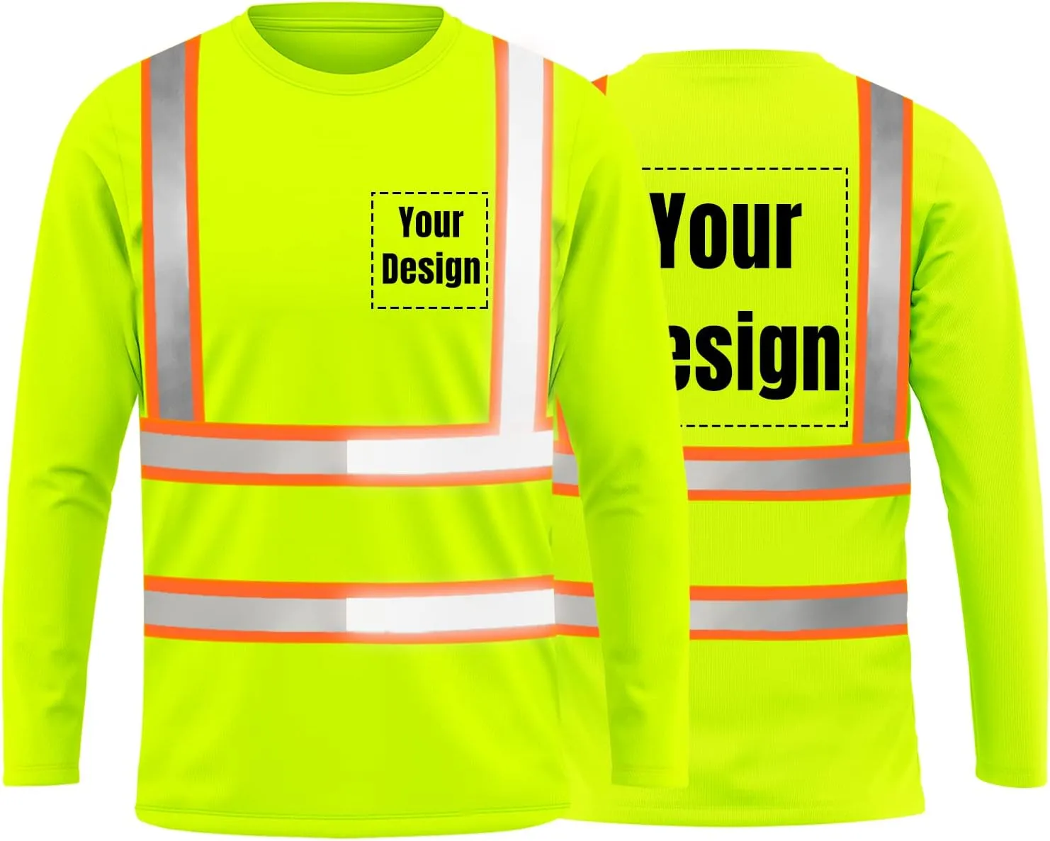 High Visibility Reflective Safety Shirts Customize Logo With Reflective Strips Hi Vis Long Sleeve Protective Workwear