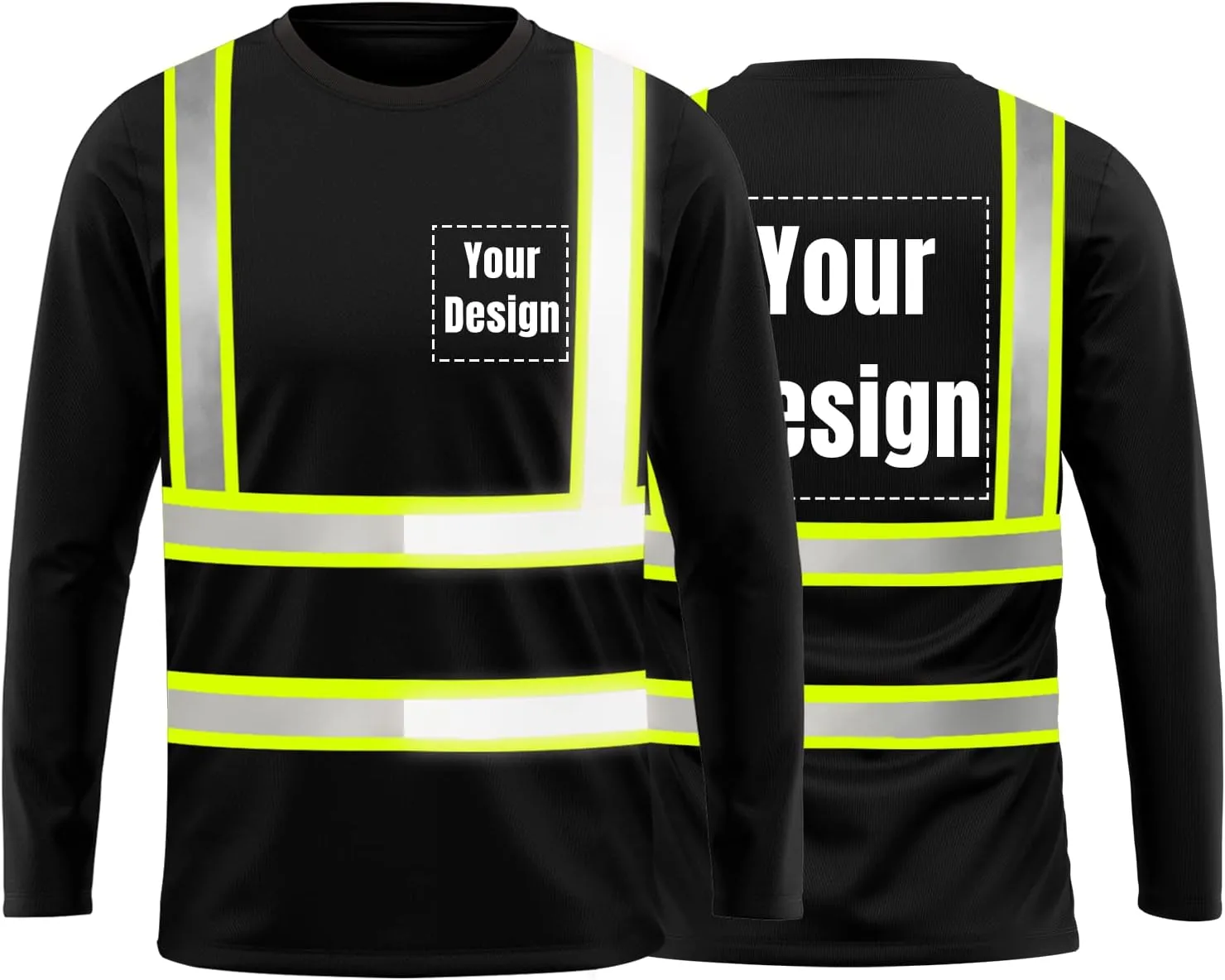 High Visibility Reflective Safety Shirts Customize Logo With Reflective Strips Hi Vis Long Sleeve Protective Workwear