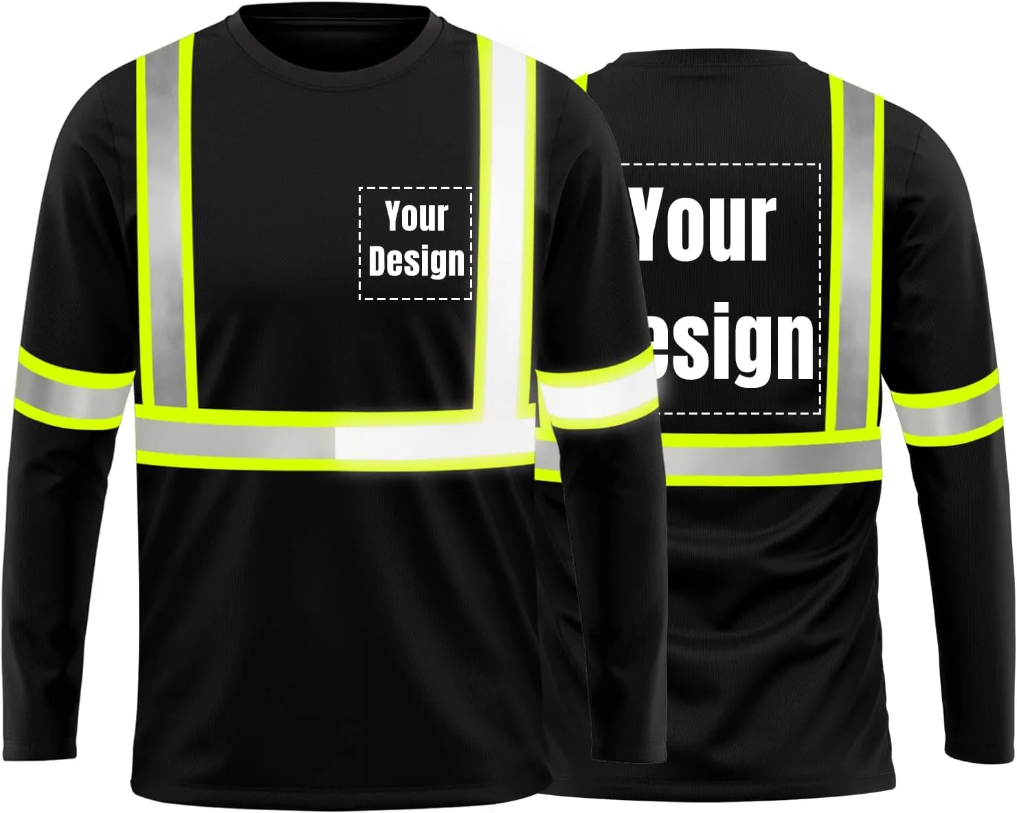 High Visibility Reflective Safety Shirts Customize Logo With Reflective Strips Hi Vis Long Sleeve Protective Workwear