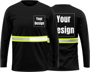 High Visibility Reflective Safety Shirts Customize Logo With Reflective Strips Hi Vis Long Sleeve Protective Workwear