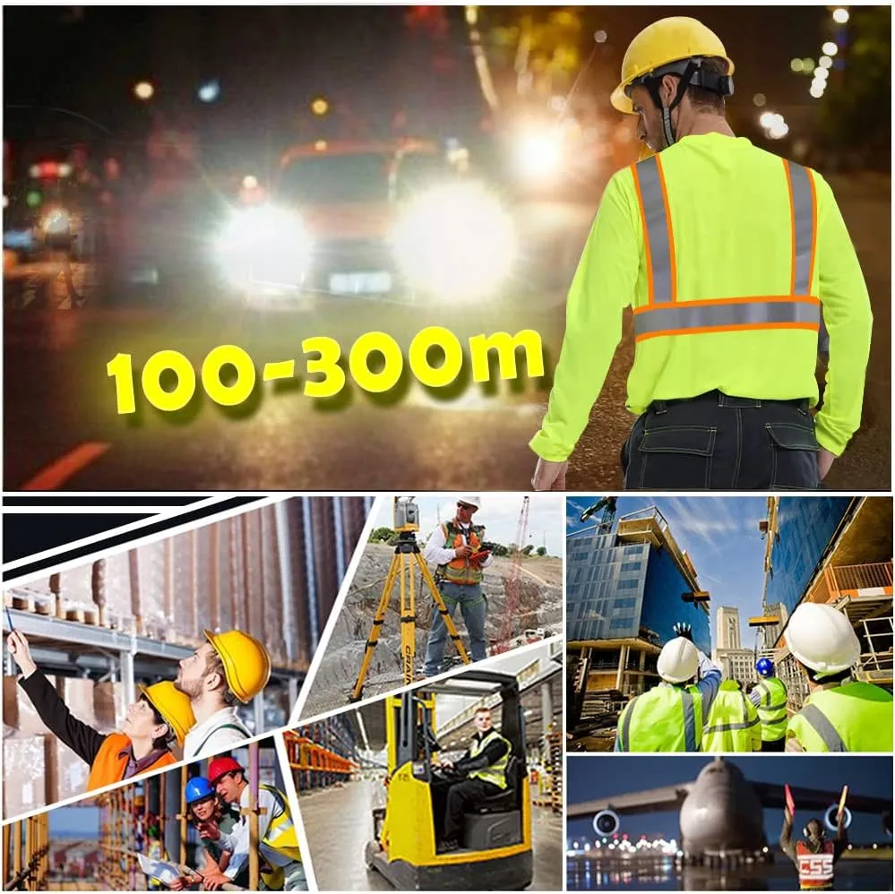High Visibility Reflective Safety Shirts Customize Logo With Reflective Strips Hi Vis Long Sleeve Protective Workwear