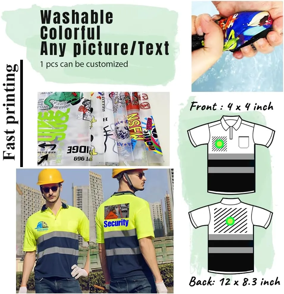 High Visibility Reflective Safety T-Shirt Custom Logo Protective Short Sleeve Polo Shirt Workwear
