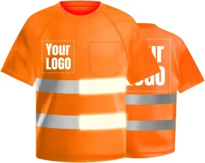 High Visibility Reflective Safety Work Shirts Custom Logo Hi Vis Outdoor Short Sleeve T-Shirt