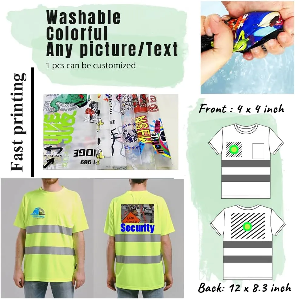 High Visibility Reflective Safety Work Shirts Custom Logo Hi Vis Outdoor Short Sleeve T-Shirt