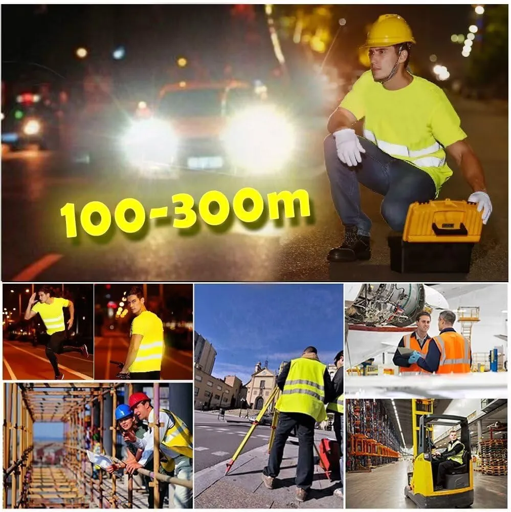 High Visibility Reflective Safety Work Shirts Custom Logo Hi Vis Outdoor Short Sleeve T-Shirt