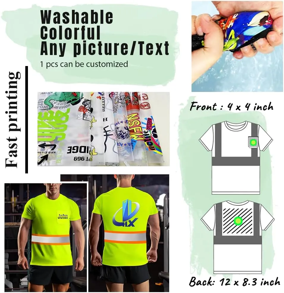 High Visibility Safety Shirts Add Your Design Work Shirts with 4 Inches Plus Reflective Strips