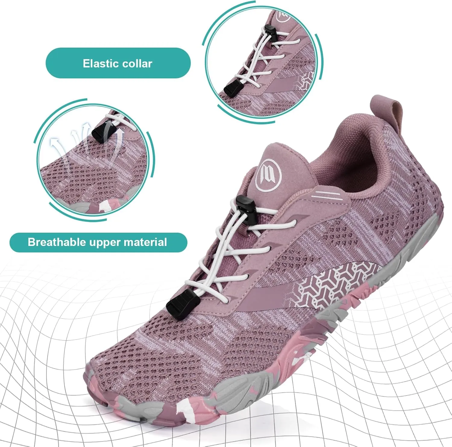 Hike Barefoot Shoes, Pro Barefoot Shoes Women Men Footwear, Athletic Hiking Minimalist Water Shoe Breathable Quick Dry Zero Drop Trail Running Shoe with Non-Slip Sole & Wide Toe Box