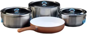 Hiker Camping Cookware, Nonstick, Lightweight Pots, Pans for Backpacking, Hiking, Picnic
