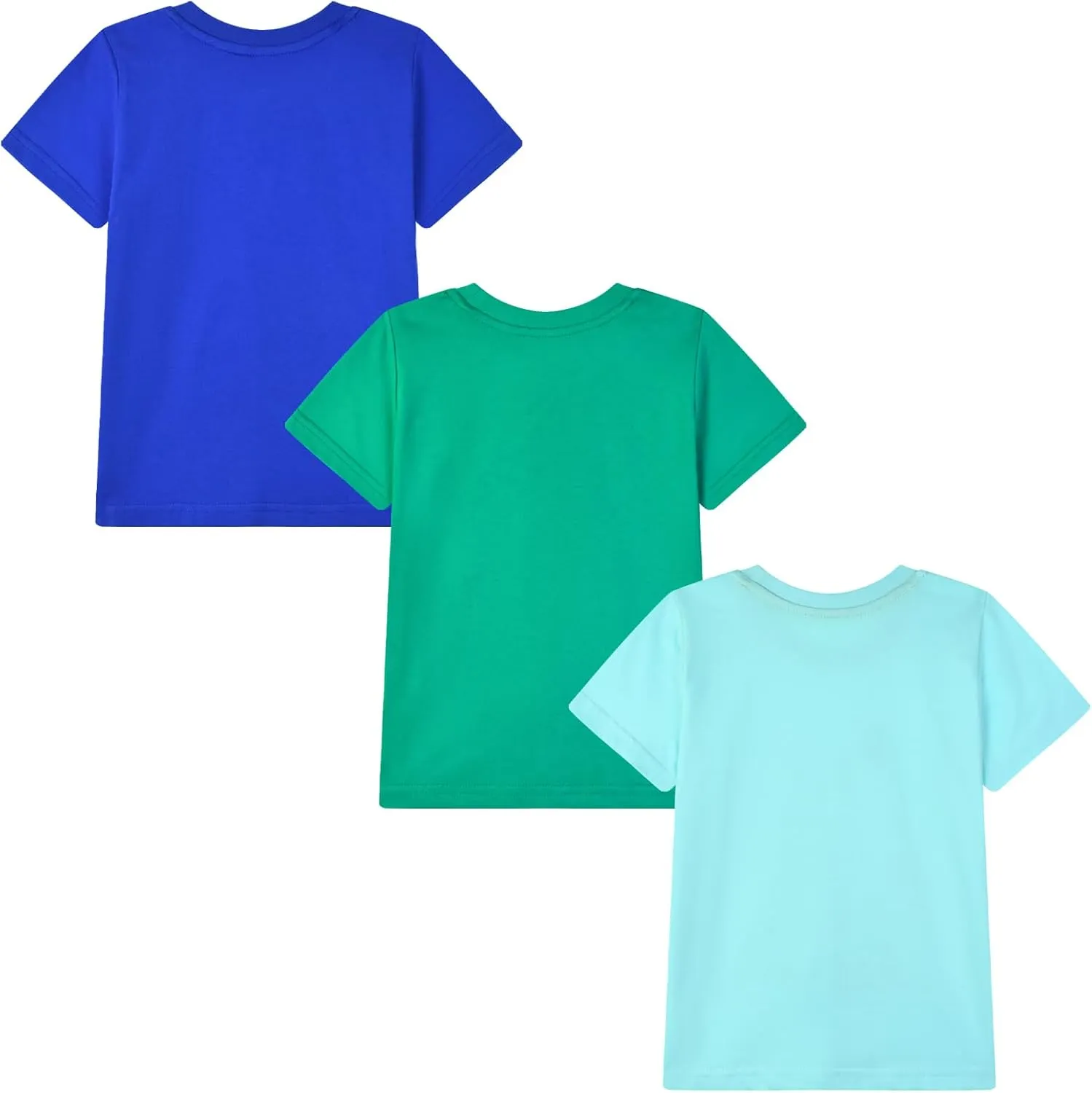 HILEELANG Toddler Boy Short Sleeve Tee Shirts Summer Cotton Casual Graphic Crewneck Tshirt Packs