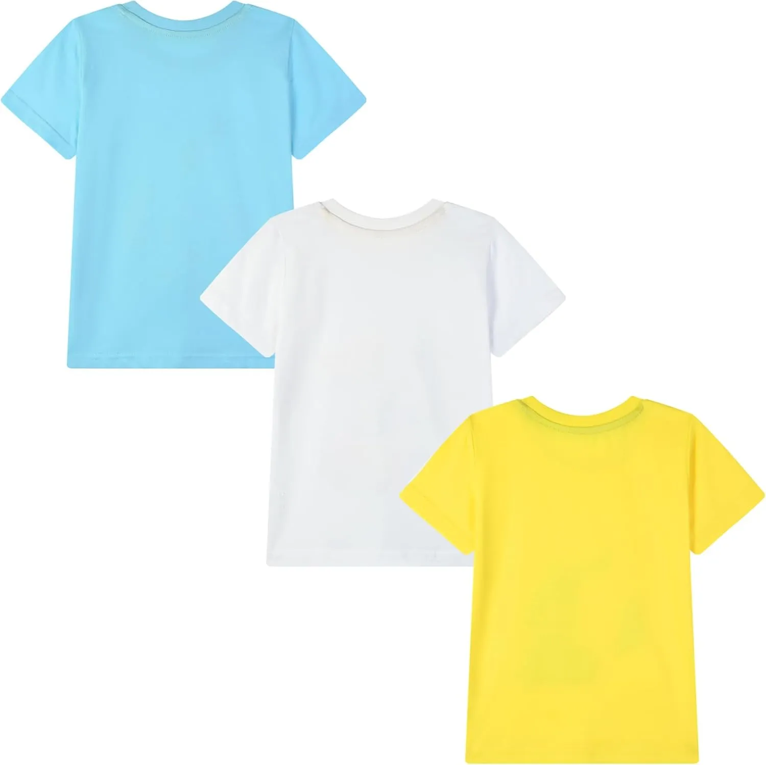 HILEELANG Toddler Boy Short Sleeve Tee Shirts Summer Cotton Casual Graphic Crewneck Tshirt Packs