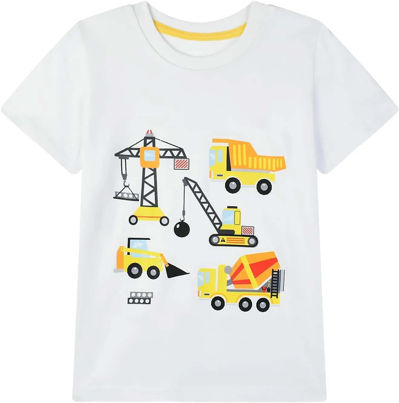 HILEELANG Toddler Boy Short Sleeve Tee Shirts Summer Cotton Casual Graphic Crewneck Tshirt Packs