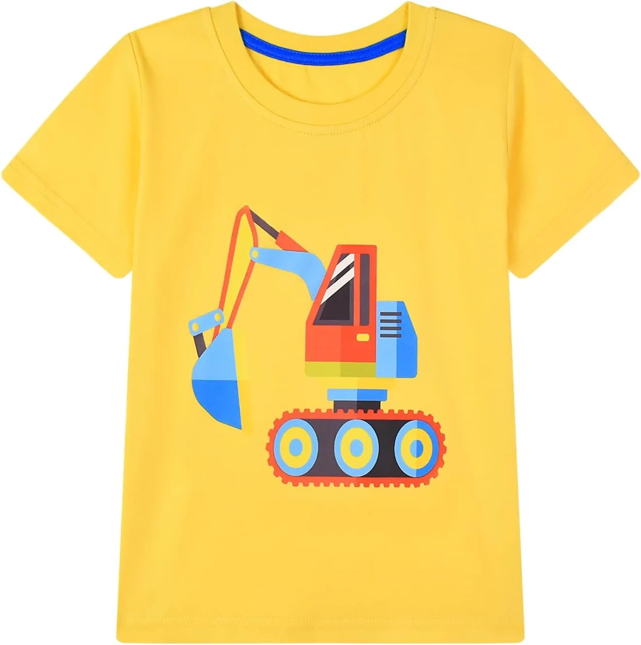 HILEELANG Toddler Boy Short Sleeve Tee Shirts Summer Cotton Casual Graphic Crewneck Tshirt Packs