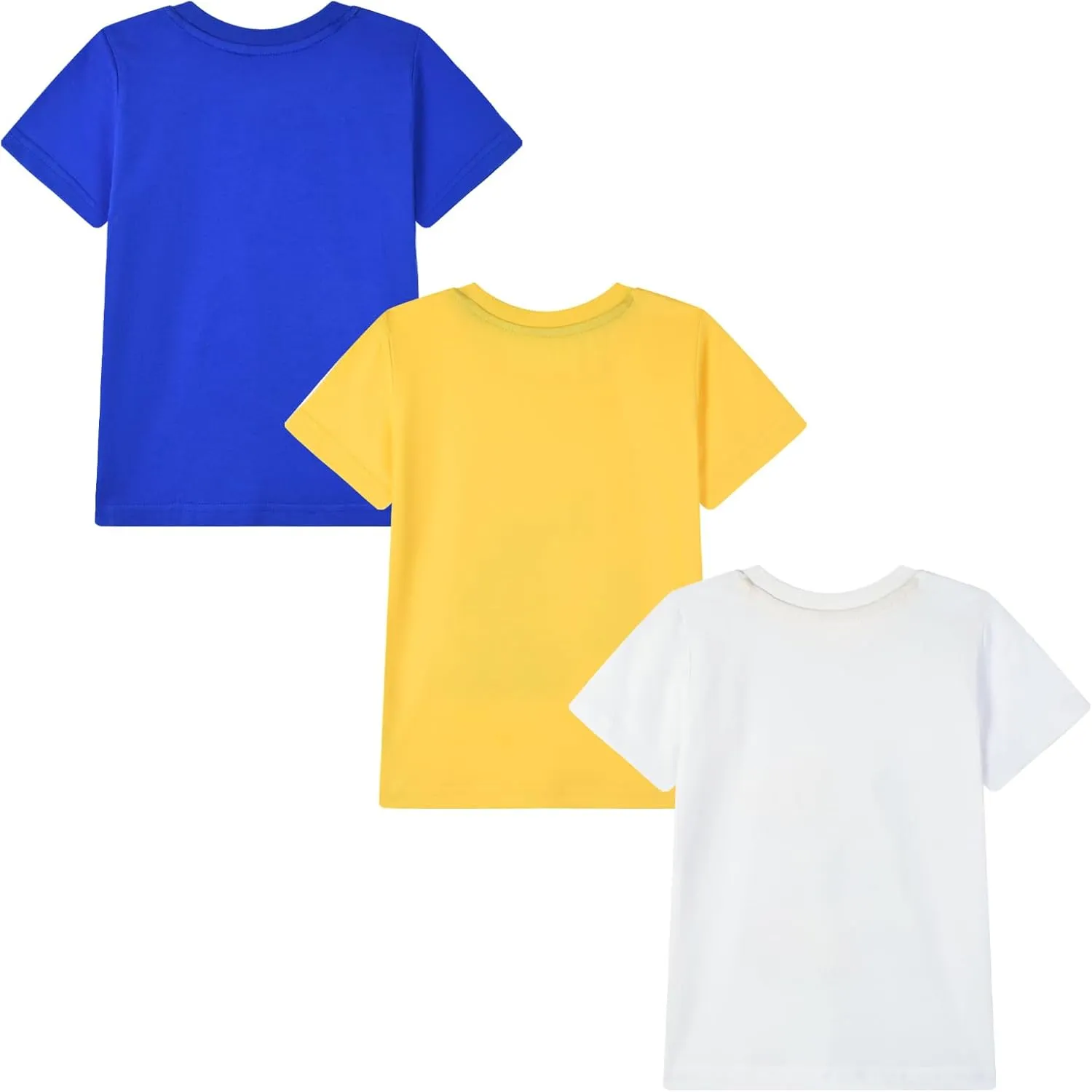HILEELANG Toddler Boy Short Sleeve Tee Shirts Summer Cotton Casual Graphic Crewneck Tshirt Packs