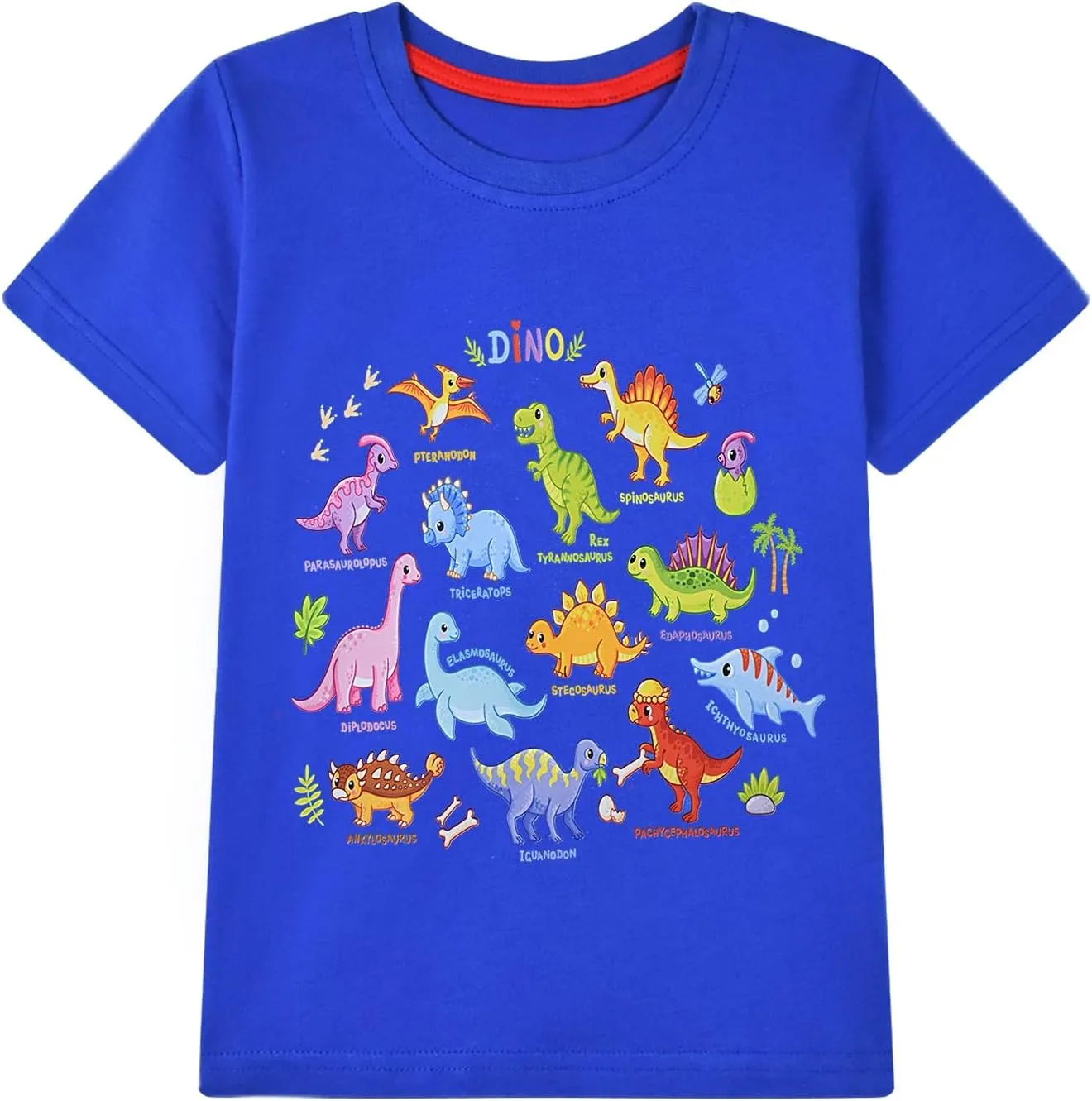 HILEELANG Toddler Boy Short Sleeve Tee Shirts Summer Cotton Casual Graphic Crewneck Tshirt Packs