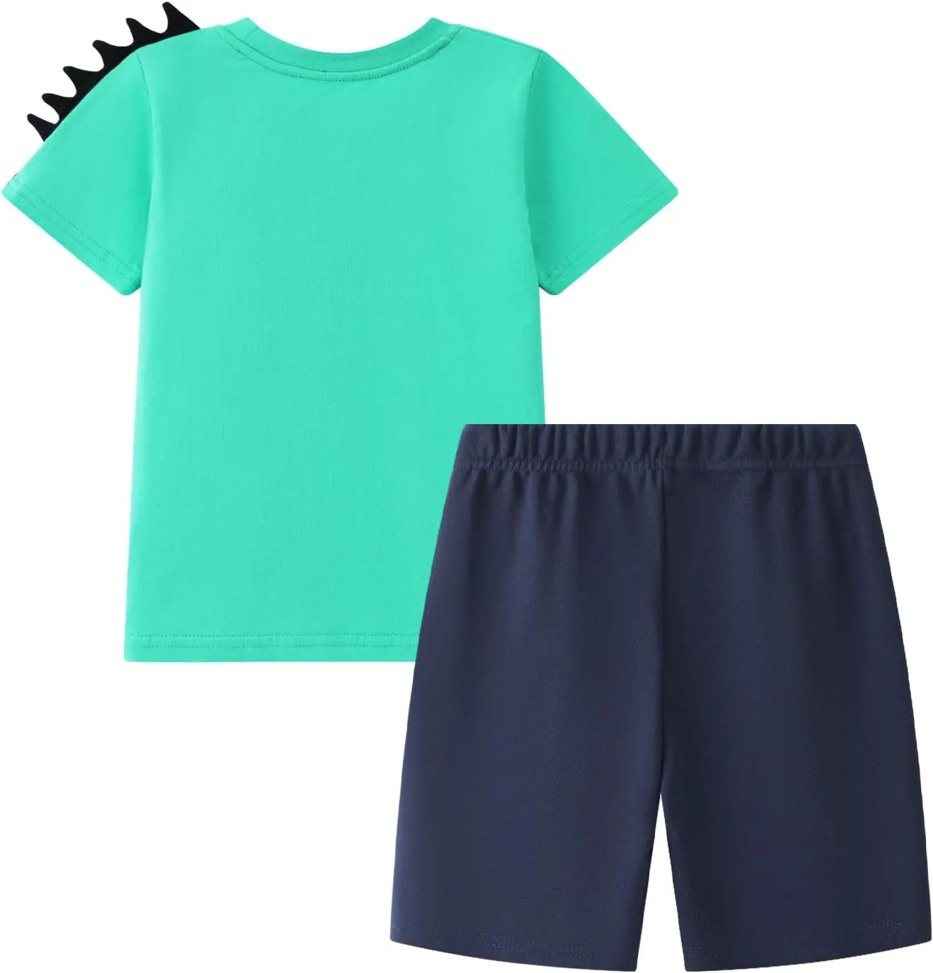 HILEELANG Toddler Boy Summer Short Clothes Sets Cotton Crewneck Tees Shorts Pocket Adjustable Knite Shorts Playwear Sets