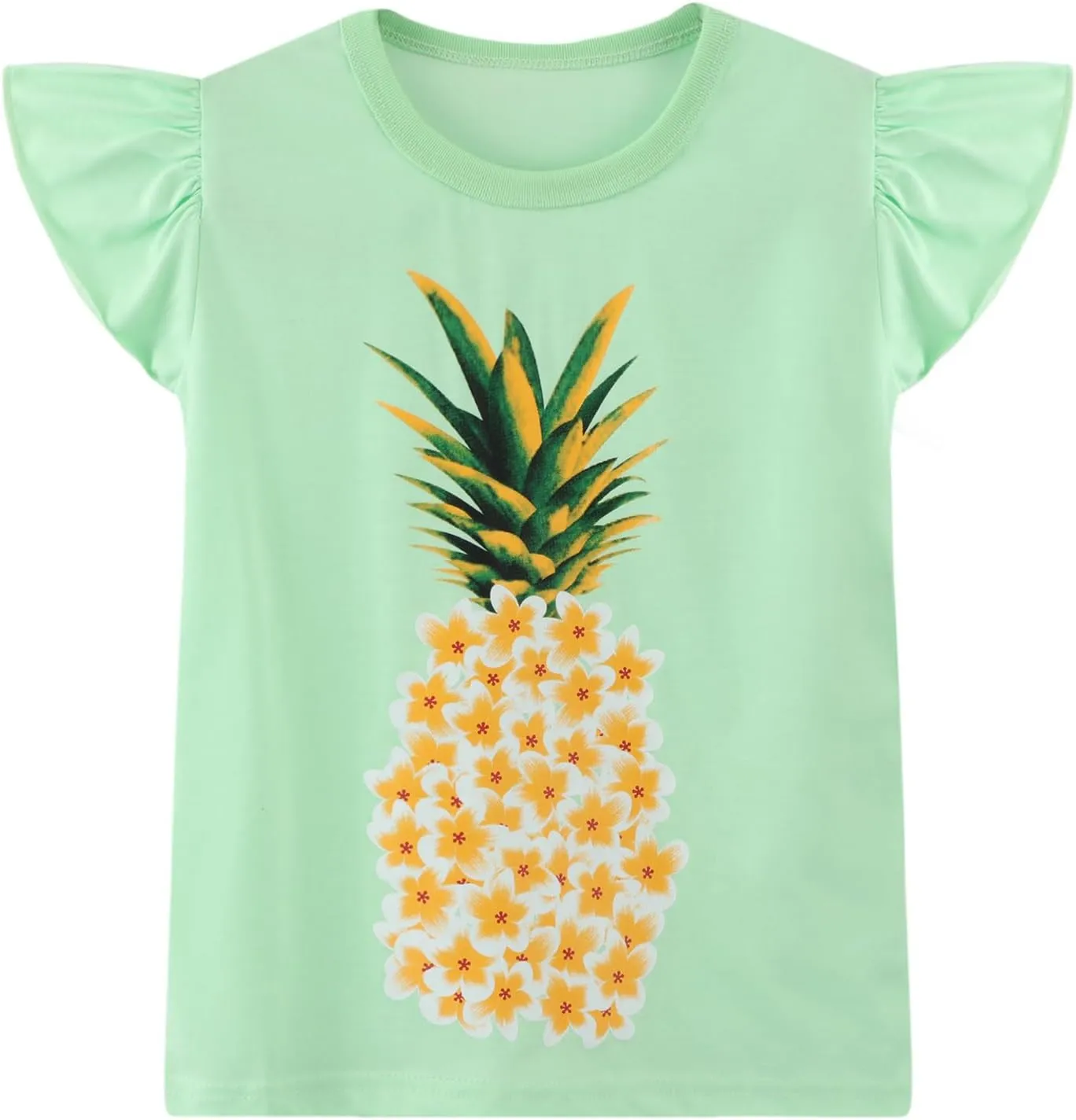 HILEELNAG Girls' Tees Short Sleeve Cotton Casual Graphic T-Shirts Easter Summer Tops 3Packs