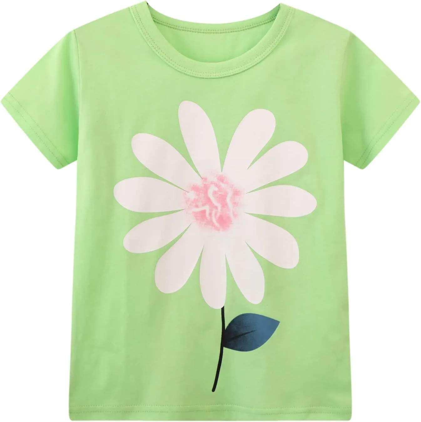 HILEELNAG Girls' Tees Short Sleeve Cotton Casual Graphic T-Shirts Easter Summer Tops 3Packs