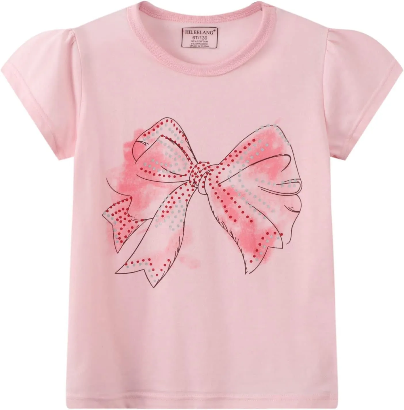 HILEELNAG Girls' Tees Short Sleeve Cotton Casual Graphic T-Shirts Easter Summer Tops 3Packs