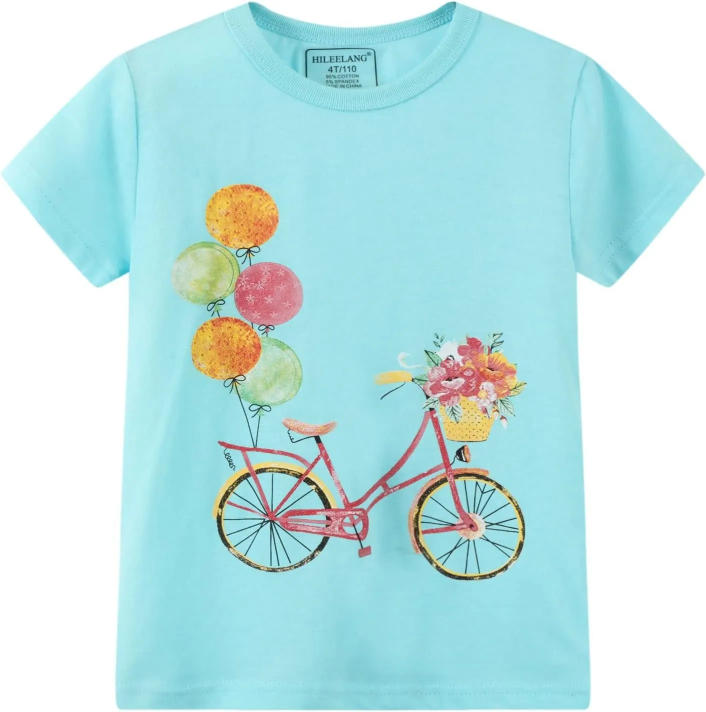 HILEELNAG Girls' Tees Short Sleeve Cotton Casual Graphic T-Shirts Easter Summer Tops 3Packs