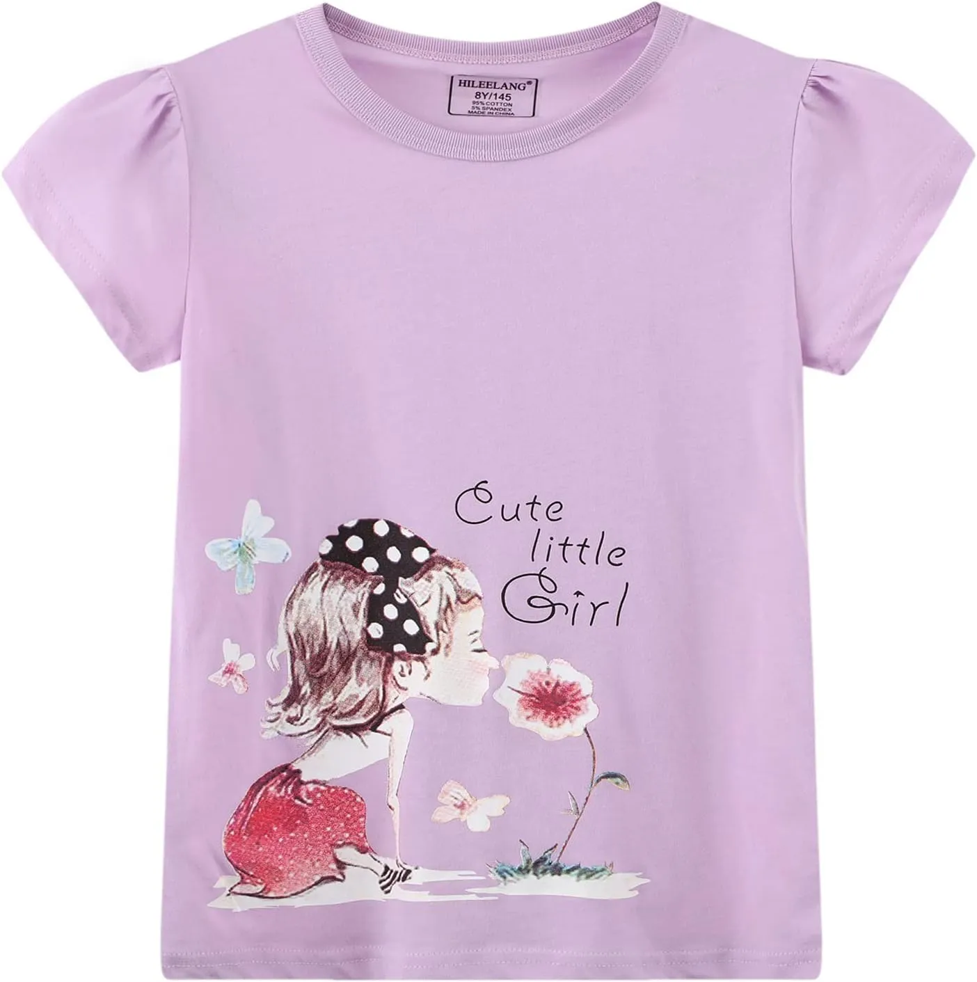 HILEELNAG Girls' Tees Short Sleeve Cotton Casual Graphic T-Shirts Easter Summer Tops 3Packs