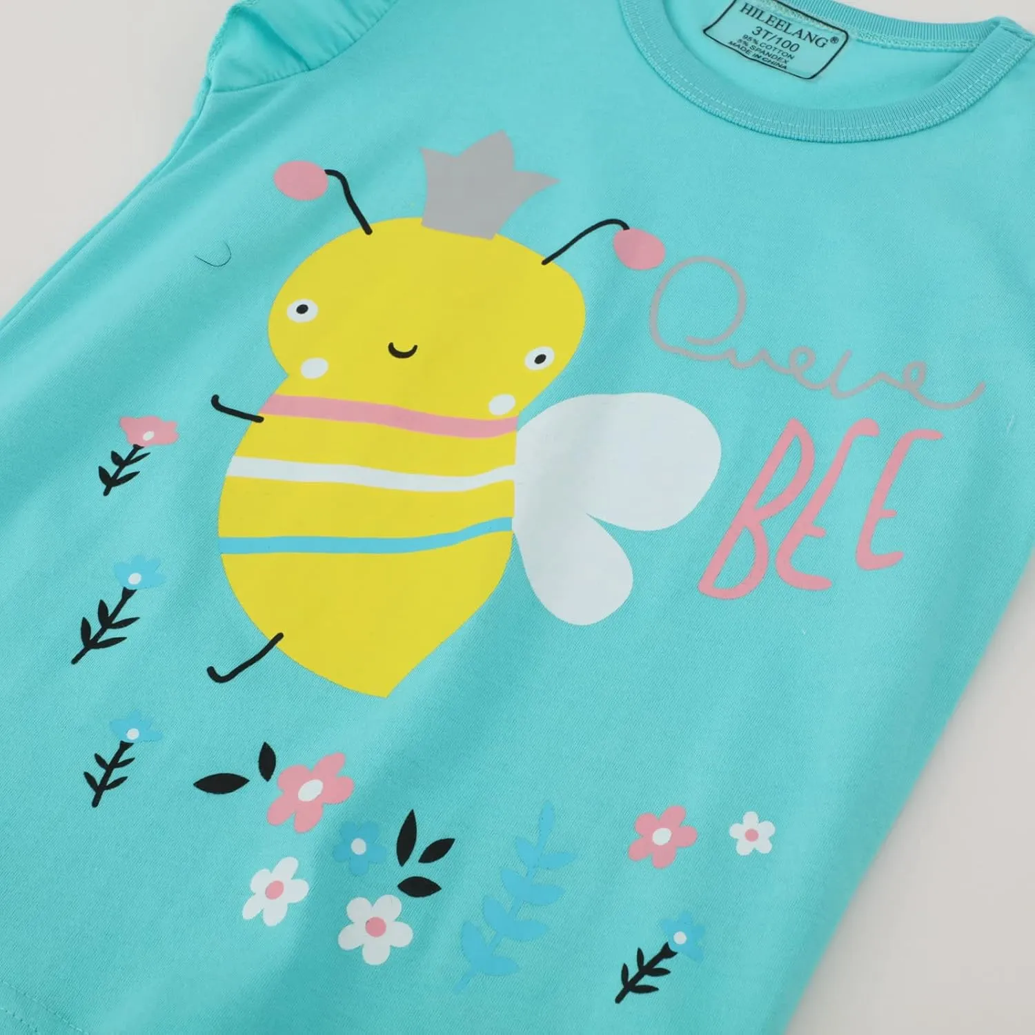 HILEELNAG Girls' Tees Short Sleeve Cotton Casual Graphic T-Shirts Easter Summer Tops 3Packs