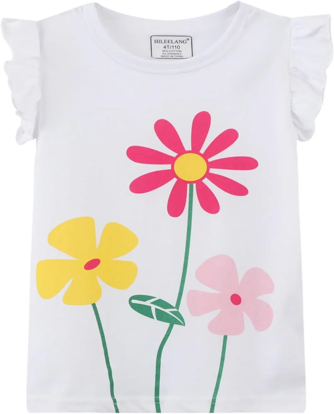 HILEELNAG Girls' Tees Short Sleeve Cotton Casual Graphic T-Shirts Easter Summer Tops 3Packs