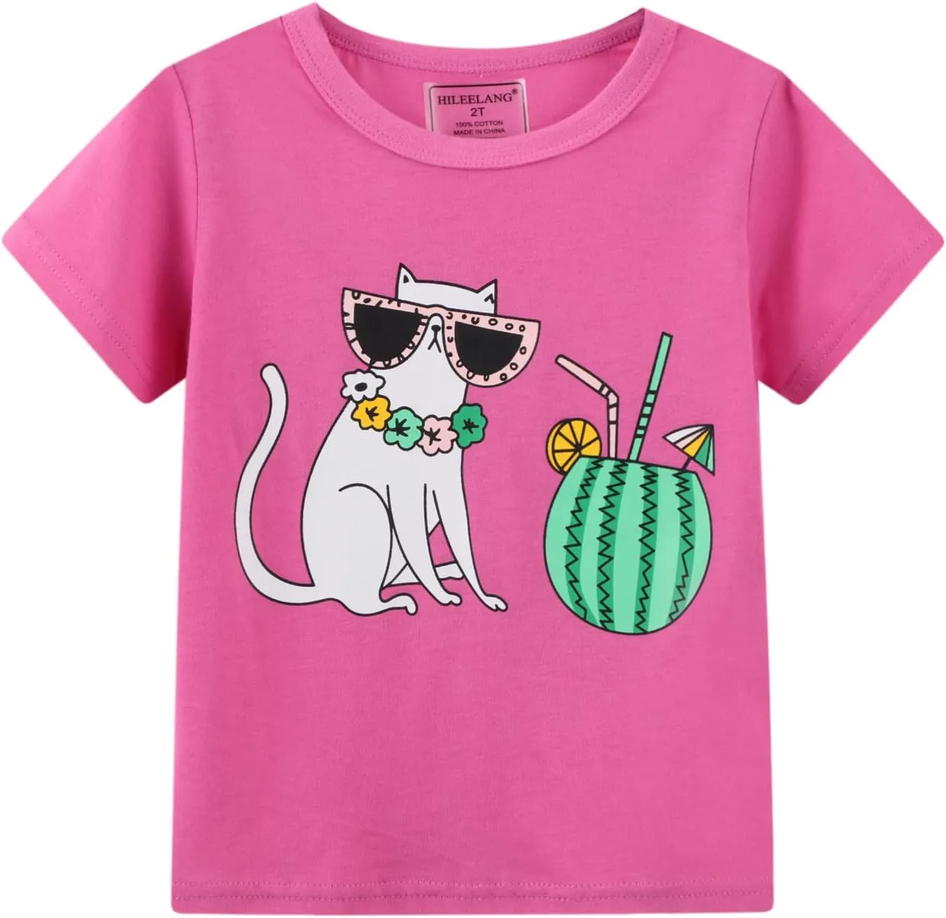 HILEELNAG Girls' Tees Short Sleeve Cotton Casual Graphic T-Shirts Easter Summer Tops 3Packs