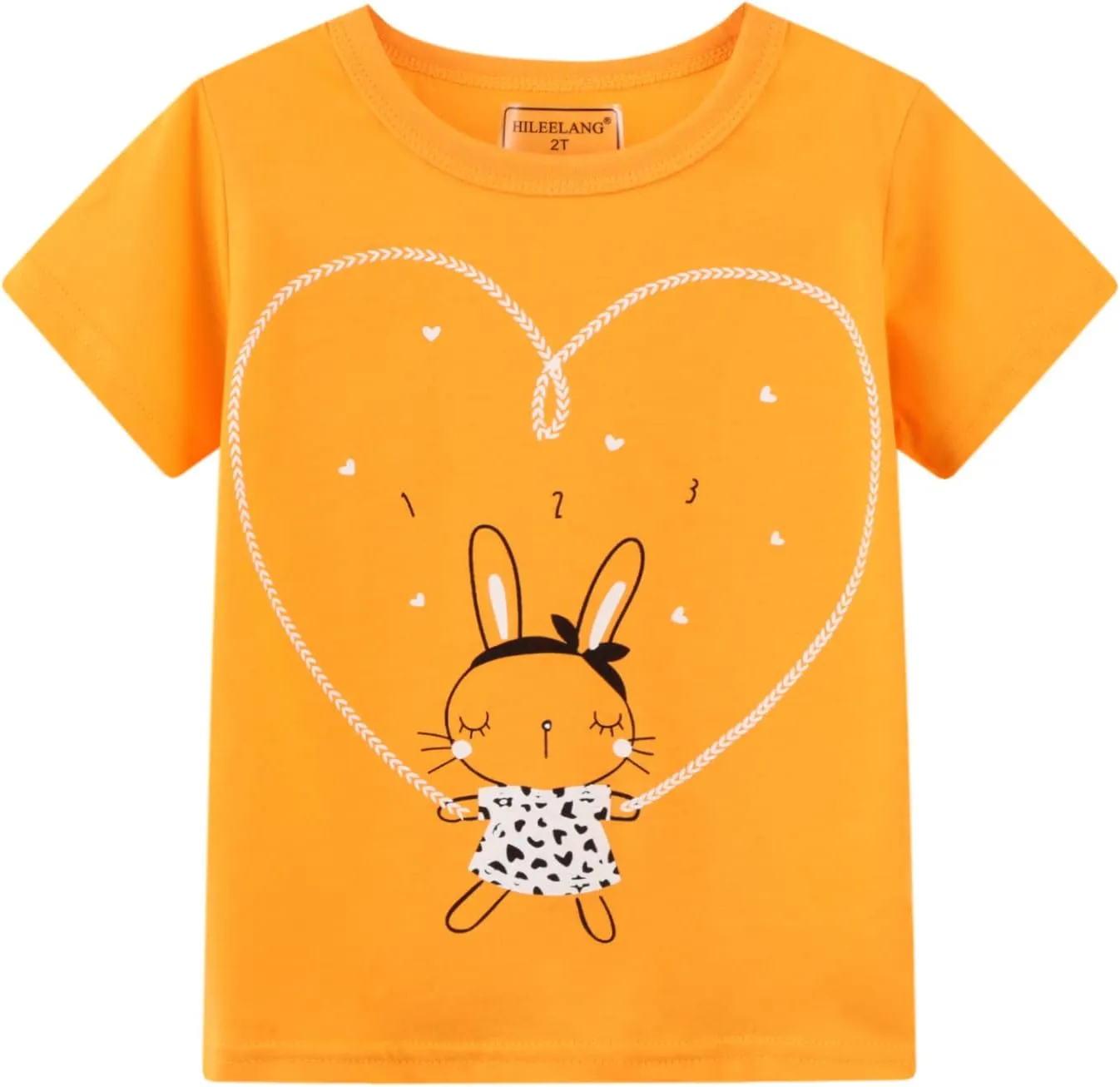 HILEELNAG Girls' Tees Short Sleeve Cotton Casual Graphic T-Shirts Easter Summer Tops 3Packs