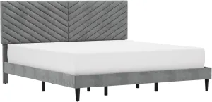 Hillsdale Crestwood Modern Wood/Fabric Upholstered King Bed in Gray