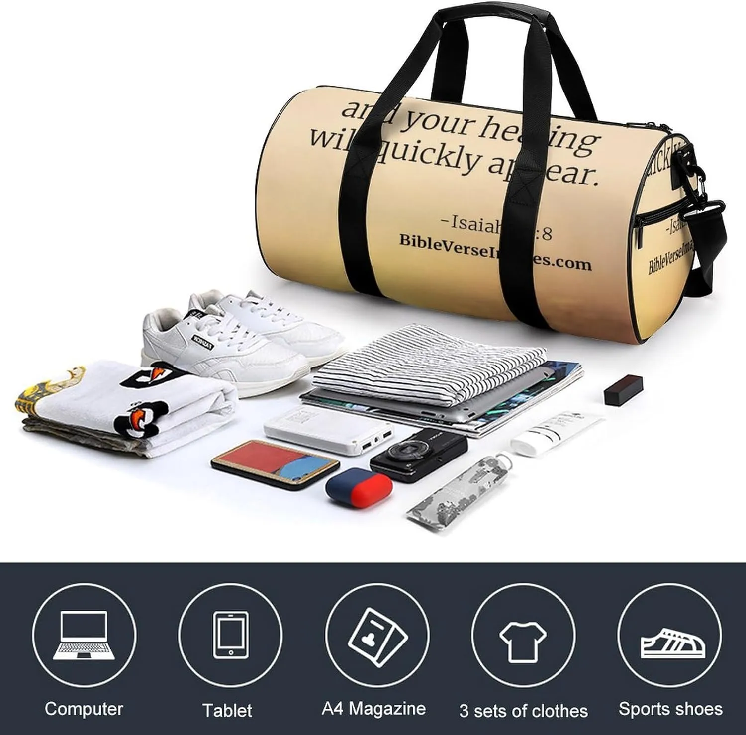 'His Eyes Are on The Sparrow Fitness Bag Waterproof And Stain Resistant Suitable for Unisex