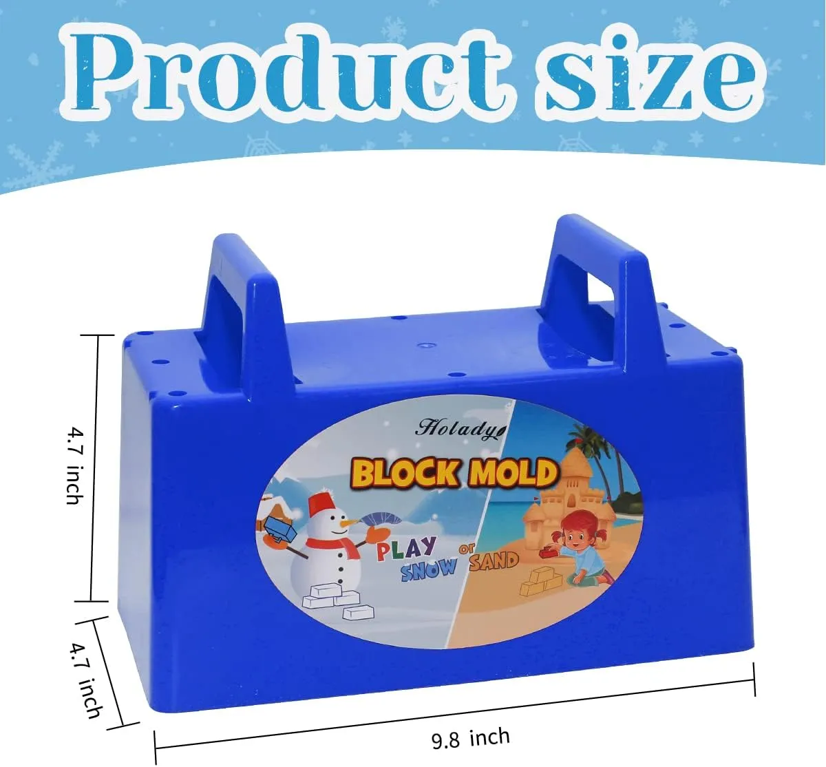 Holady Snow Fort Building Block,Snow Brick Maker and Sand Castle Mold, Beach and Snow Toys Kits for Kids, Outdoor Winter and Summer Fun Set Toys（4 PCS）