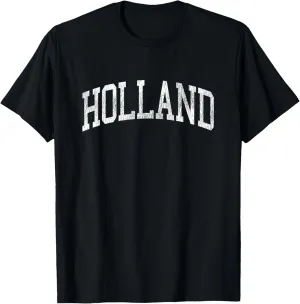 Holland New Jersey NJ Vintage Athletic Sports Design T-Shirt