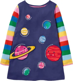 HOMAGIC2WE Toddler Girls Long Sleeve Dress Kids Cotton Fall Cute Casual Basic Shirt Dresses