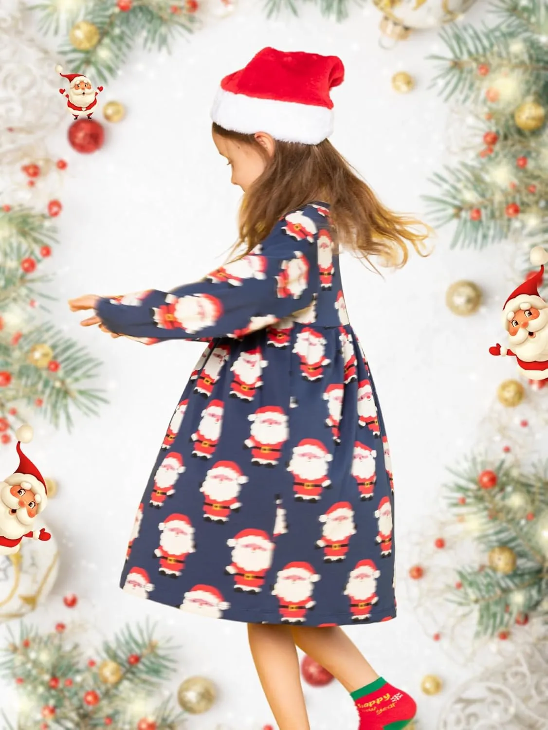 HOMAGIC2WE Toddler Girls Long Sleeve Dress Kids Cotton Fall Cute Casual Basic Shirt Dresses