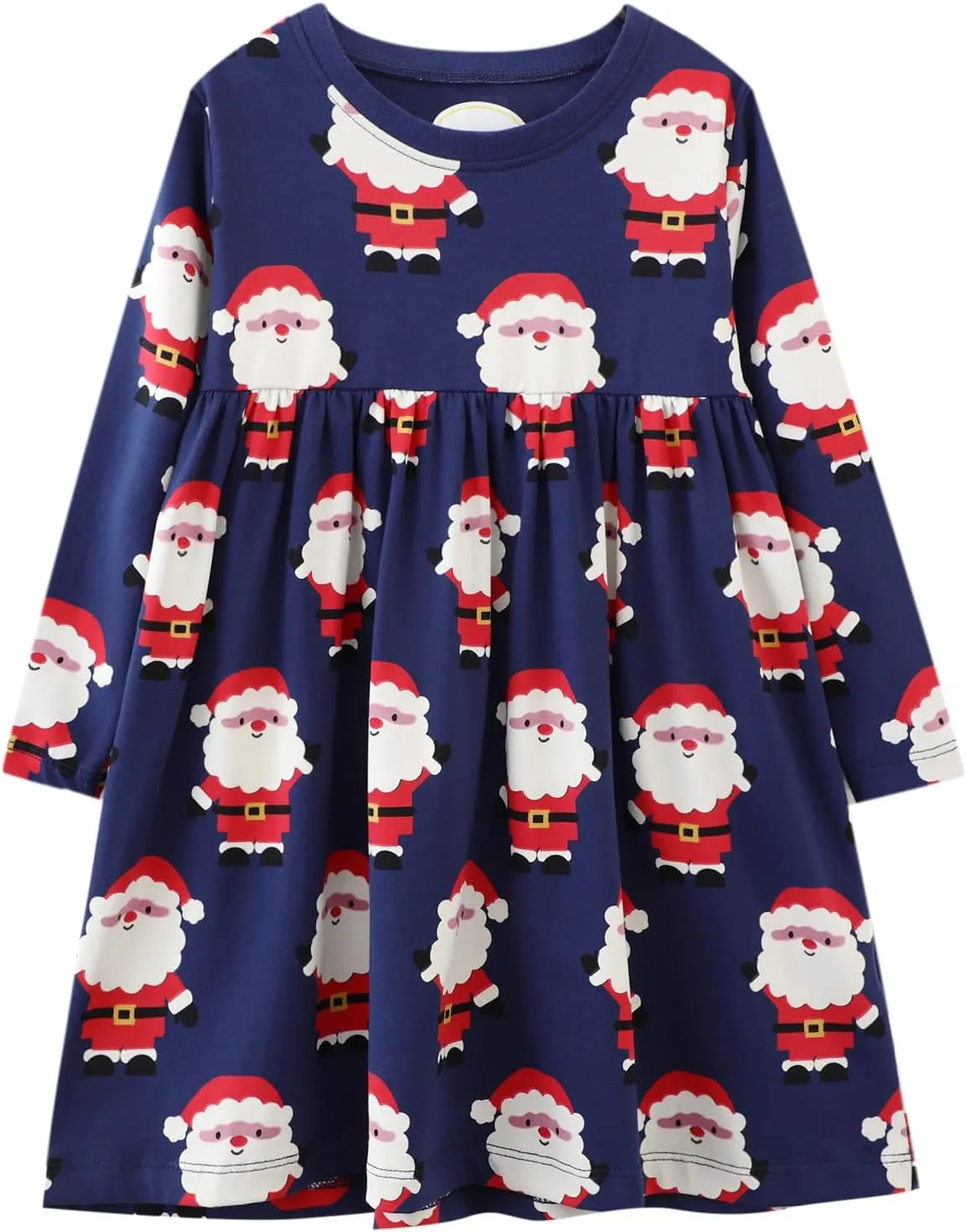 HOMAGIC2WE Toddler Girls Long Sleeve Dress Kids Cotton Fall Cute Casual Basic Shirt Dresses