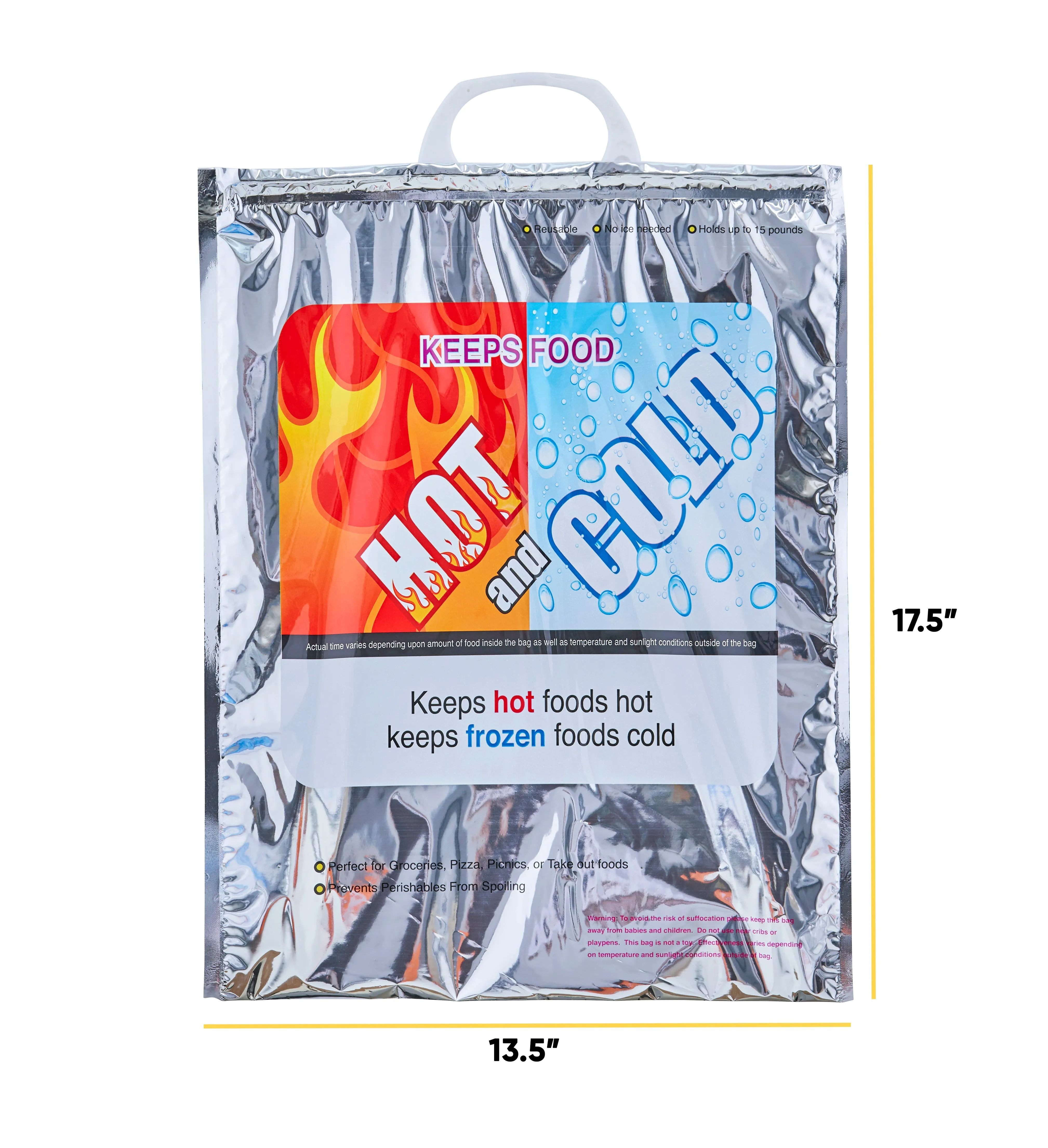 Hot and Cold Reusable Insulated Bag 13.5"x17.5" - 72 Pack