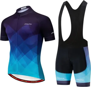 Hotlion Men's Cycling Jersey Set Summer Cycling Clothing Suit Pro Team Bike Clothes Road Biking Outfits Bicycle Kit for Men