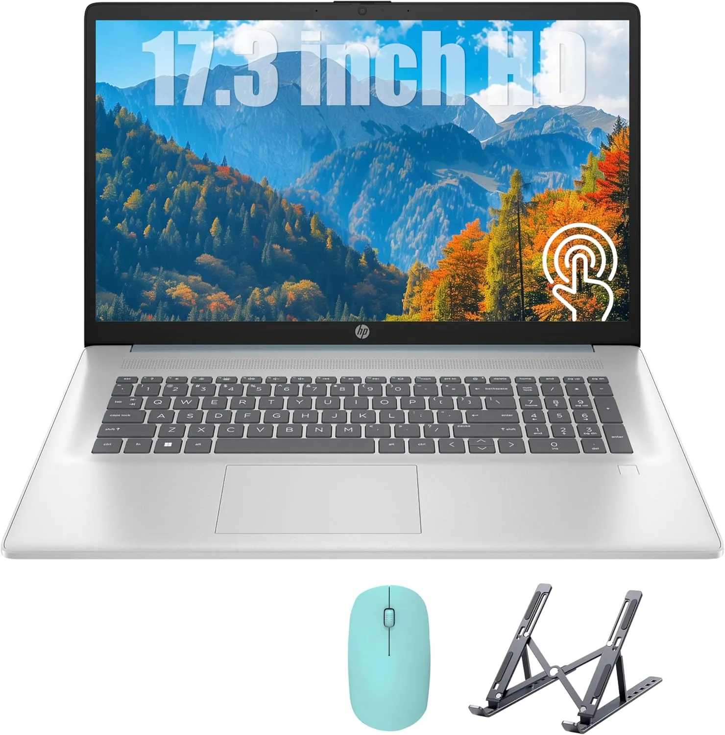 HP 17 Laptop, Intel Celeron N4120 Processor, 17.3’’ HD  Touchscreen Display, 32GB RAM,1TB SSD, Intel UHD Graphics, Backlit Keyboard, Windows 11 Home, Fatcayes Accessory, Moonlight Blue (Renewed)