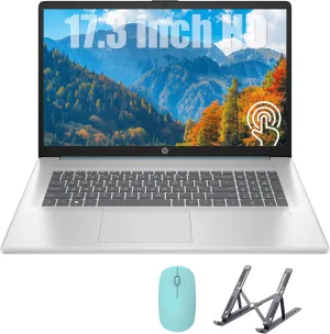 HP 17 Laptop, Intel Celeron N4120 Processor, 17.3’’ HD  Touchscreen Display, 32GB RAM,1TB SSD, Intel UHD Graphics, Backlit Keyboard, Windows 11 Home, Fatcayes Accessory, Moonlight Blue (Renewed)