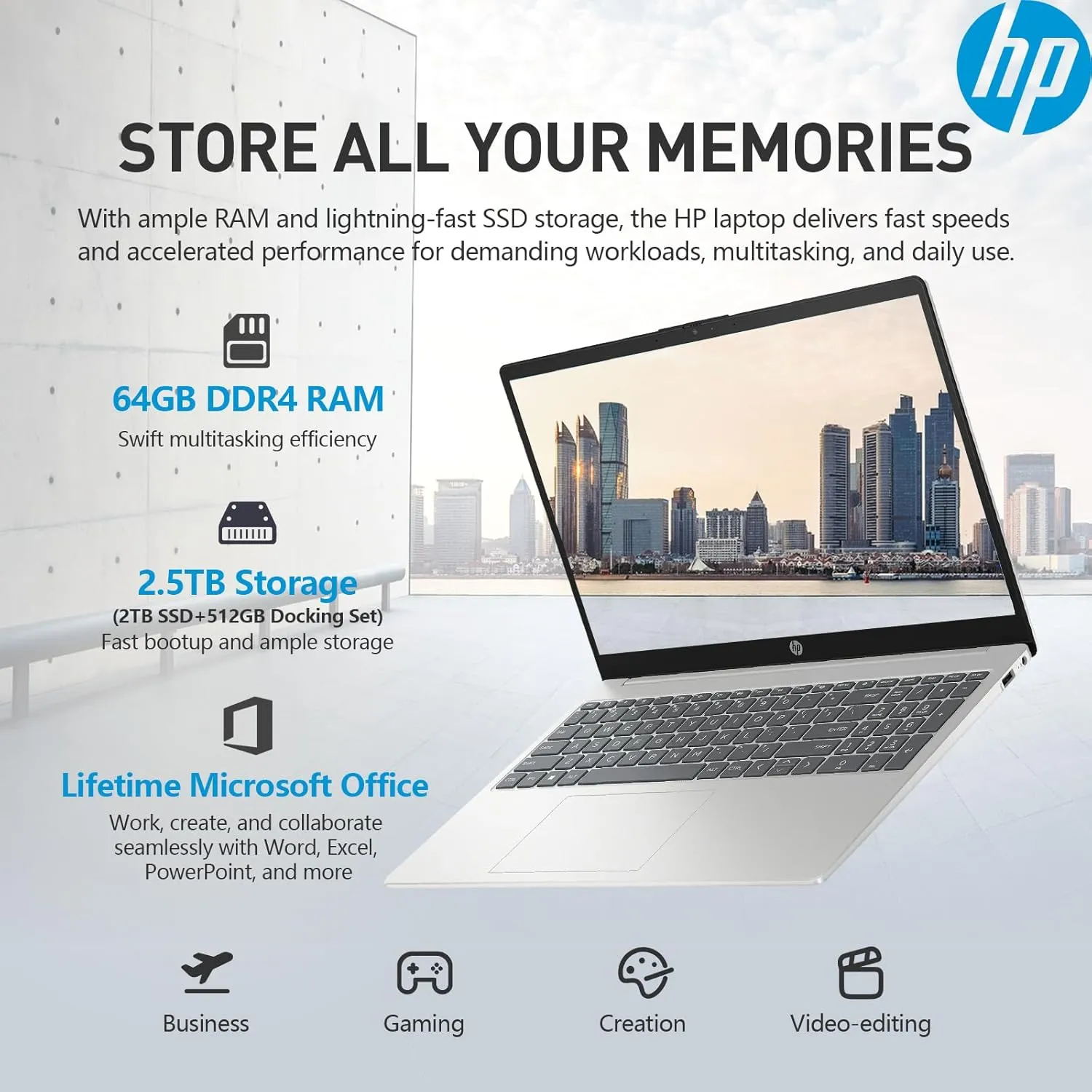 HP 2025 15.6 Laptop Touchscreen Computer, Intel 10-Core i5, Touch Screen Laptop 15 Inch, 64GB RAM 2.5TB Storage (2TB SSD 512GB Docking Set), Windows 11 Pro Lifetime Office, 10-Key Number Pad