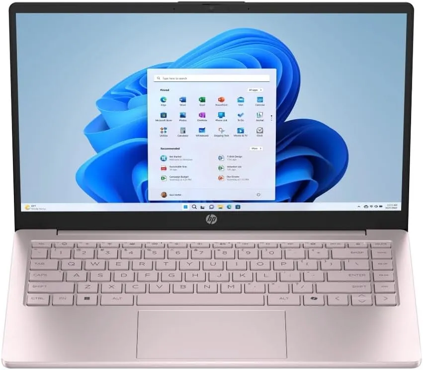 HP 2025 Student Laptop, Intel Processor N150(up to 3.6 GHz), 14 Inch LED Screen,16G RAM, 256GB Storange (128GB UFS 128GB MSD),1 Year Office 365, Windows 11 Home,w/YYY Accessories,Pink