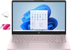 HP 2025 Student Laptop, Intel Processor N150(up to 3.6 GHz), 14 Inch LED Screen,16G RAM, 256GB Storange (128GB UFS 128GB MSD),1 Year Office 365, Windows 11 Home,w/YYY Accessories,Pink