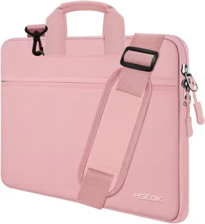 Hseok Laptop Shoulder Bag 15 15.6 16 Inch Briefcase, Compatible MacBook Pro 16 inch 2025-2019 M4 M3 M2 M1, Mac 15.4", XPS 15 and Most 15-16 inch Notebooks, Spill-Resistant Handbag, Pink