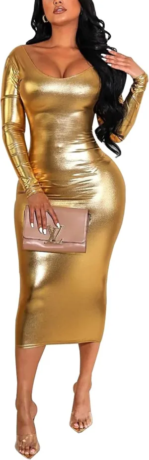 HugeNice Women's Sexy Deep V Neck Bodycon Mini Dresses Casual Long Sleeve Wrap Club Cocktail Party Short Dress