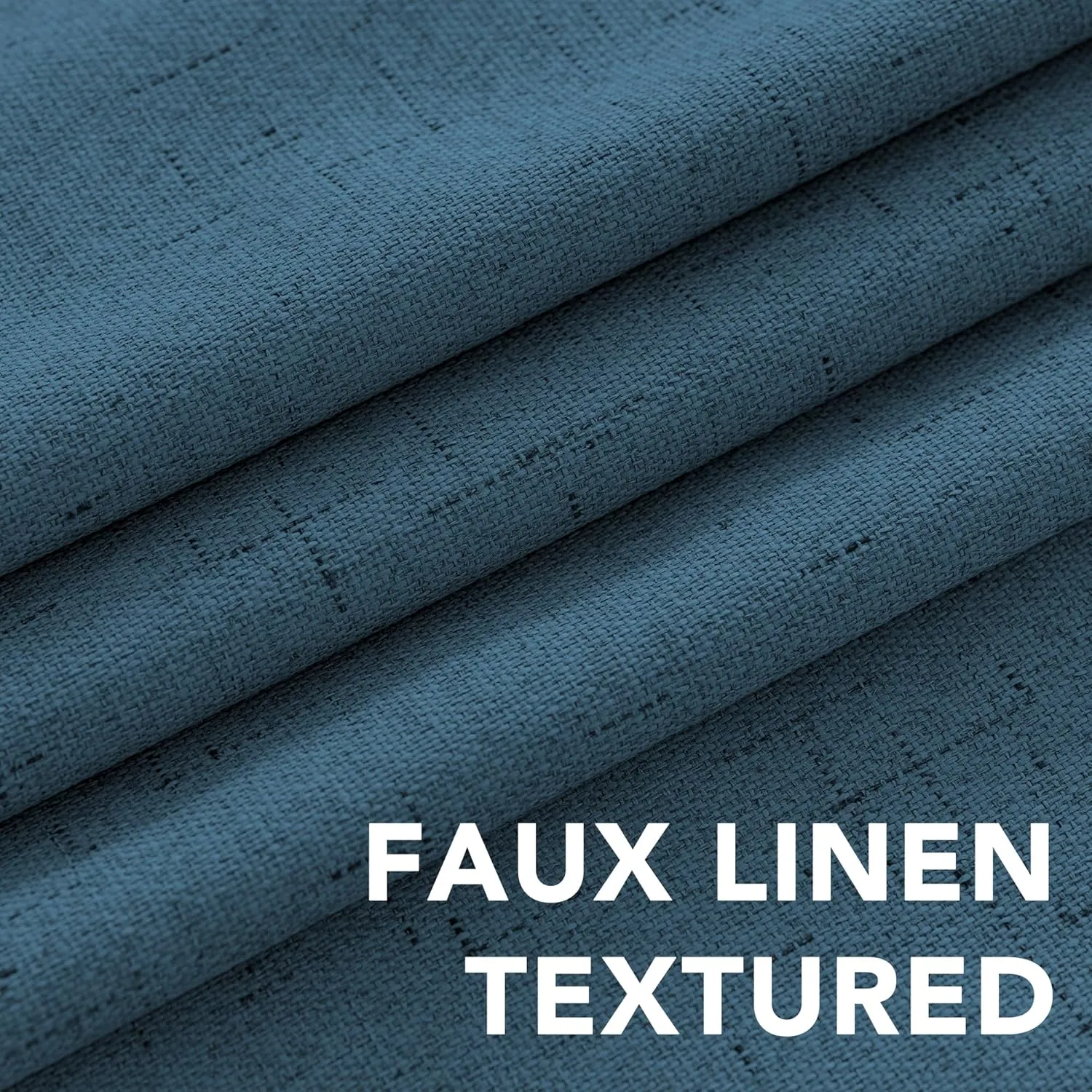 H.VERSAILTEX 100% Blackout Curtains for Bedroom Thermal Insulated Linen Textured Curtains Heat and Full Light Blocking Drapes Living Room Curtains 2 Panel Sets, Blue Sapphire, 52x84 Inch