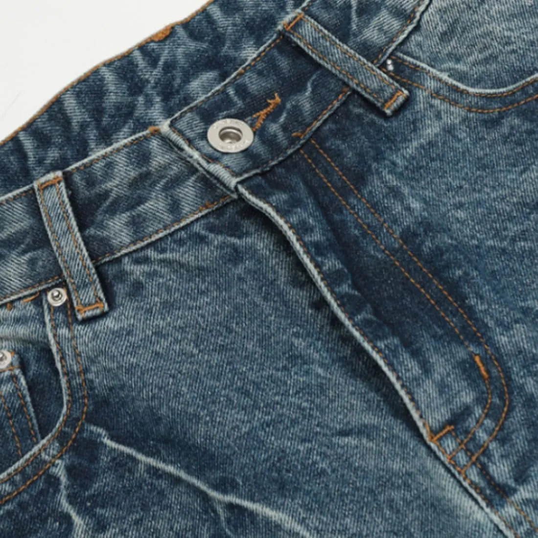 HZCX FASHION Mens Streetwear Jorts Baggy Wide Leg Denim Shorts Skateboard Long Jean Shorts below Knee 3/4 Capri Pants
